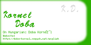 kornel doba business card